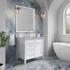 Brittany 36" Single Vanity, Bright White w/ 3 CM Victorian Silver Silestone Top