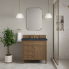 Brittany 36" Single Vanity, Pecan w/ 3 CM Charcoal Soapstone Silestone Top