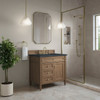 Brittany 36" Single Vanity, Pecan w/ 3 CM Charcoal Soapstone Silestone Top
