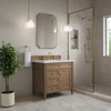 Brittany 36" Single Vanity, Pecan w/ 3 CM Ethereal Noctis Silestone Top