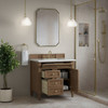 Brittany 36" Single Vanity, Pecan w/ 3 CM Ethereal Noctis Silestone Top