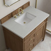 Brittany 36" Single Vanity, Pecan w/ 3 CM Lime Delight Silestone Top