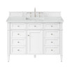 Brittany 48" Single Vanity, Bright White w/ 3 CM Ethereal Noctis Silestone Top