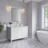 Brittany 48" Single Vanity, Bright White w/ 3 CM Ethereal Noctis Silestone Top