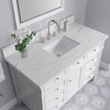 Brittany 48" Single Vanity, Bright White w/ 3 CM Ethereal Noctis Silestone Top