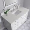 Brittany 48" Single Vanity, Bright White w/ 3 CM Lime Delight Silestone Top