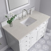 Brittany 48" Single Vanity in Bright White, w/ 3 CM Siberian Silestone Top