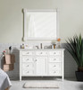 Brittany 48" Single Vanity, Bright White w/ 3 CM Eternal Jasmine Pearl Silestone Top w/FreePower Wireless Charger
