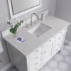 Brittany 48" Single Vanity, Bright White w/ 3 CM Eternal Jasmine Pearl Silestone Top w/FreePower Wireless Charger