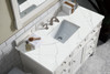 Brittany 48" Single Vanity, Bright White w/ 3 CM Ethereal Noctis Silestone Top w/FreePower Wireless Charger