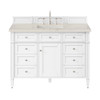Brittany 48" Single Vanity in Bright White, w/ 3 CM Siberian Silestone Top w/FreePower Wireless Charger