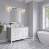 Brittany 48" Single Vanity in Bright White, w/ 3 CM Siberian Silestone Top w/FreePower Wireless Charger