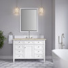 Brittany 48" Single Vanity in Bright White, w/ 3 CM Tajnar Eclos Top w/FreePower Wireless Charger
