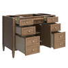 Brittany 48" Single Vanity, Pecan w/ 3 CM Eternal Jasmine Pearl Silestone Top