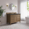Brittany 48" Single Vanity, Pecan w/ 3 CM Parisien Bleu Silestone Top