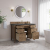 Brittany 48" Single Vanity, Pecan w/ 3 CM Parisien Bleu Silestone Top