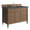 Brittany 48" Single Vanity, Pecan w/ 3 CM Parisien Bleu Silestone Top