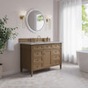 Brittany 48" Single Vanity, Pecan w/ 3 CM Victorian Silver Silestone Top