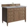 Brittany 48" Single Vanity, Pecan w/ 3 CM Victorian Silver Silestone Top