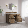 Brittany 48" Single Vanity, Pecan w/ 3 CM Victorian Silver Silestone Top w/FreePower Wireless Charger