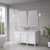 Brittany 60" Double Vanity, Bright White Vanity w/ 3 CM Lime Delight Silestone Top