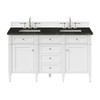 Brittany 60" Double Vanity in Bright White, w/ 3 CM Phantome Eclos Top