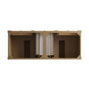 Brittany 60" Double Vanity, Pecan w/ Single Hole 3 CM White Zeus Silestone Top and Matching Backsplash