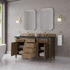 Brittany 60" Double Vanity, Pecan w/ 3 CM Charcoal Soapstone Silestone Top