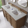 Brittany 60" Double Vanity, Pecan w/ 3 CM Ethereal Noctis Silestone Top w/FreePower Wireless Charger