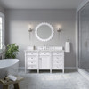 Brittany 60" Single Vanity, Bright White w/ 3 CM Carrara Marble Top