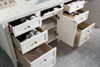 Brittany 60" Single Vanity, Bright White w/ 3 CM Eternal Jasmine Pearl Silestone Top