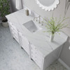 Brittany 60" Single Vanity, Bright White w/ 3 CM Ethereal Noctis Silestone Top