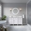 Brittany 60" Single Vanity, Bright White w/ 3 CM Victorian Silver Silestone Top