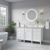 Brittany 60" Single Vanity, Bright White w/ 3 CM Victorian Silver Silestone Top