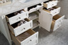 Brittany 60" Single Vanity, Bright White w/ 3 CM Victorian Silver Silestone Top