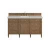 Brittany 60" Single Vanity, Pecan w/ 3 CM Siberian Silestone Top