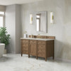 Brittany 60" Single Vanity, Pecan w/ 3 CM Siberian Silestone Top