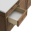 Brittany 60" Single Vanity, Pecan w/ 3 CM White Zeus Silestone Top