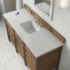 Brittany 60" Single Vanity, Pecan w/ 3 CM Eternal Jasmine Pearl Silestone Top w/FreePower Wireless Charger
