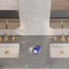 Brittany 72" Double Vanity, Bright White Vanity w/ 3 CM Parisien Bleu Silestone Top w/FreePower Wireless Charger