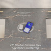 Brittany 72" Double Vanity, Bright White Vanity w/ 3 CM Parisien Bleu Silestone Top w/FreePower Wireless Charger