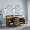 Brittany 72" Double Vanity, Pecan w/ 3 CM Eternal Jasmine Pearl Silestone Top