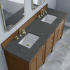 Brittany 72" Double Vanity, Pecan w/ 3 CM Parisien Bleu Silestone Top