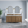 Brittany 72" Double Vanity, Pecan w/ 3 CM Ethereal Noctis Silestone Top w/FreePower Wireless Charger