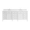 Brittany 84" Double Vanity, Bright White w/ 3 CM White Zeus Top