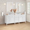 Brittany 84" Double Vanity, Bright White w/ 3 CM White Zeus Top