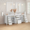 Brittany 84" Double Vanity, Bright White w/ 3 CM White Zeus Top