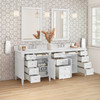 Brittany 84" Double Vanity, Bright White w/ 3 CM White Zeus Top