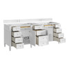 Brittany 84" Double Vanity, Bright White w/ 3 CM White Zeus Top