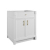 Bellshire 30" Single Vanity, Bright White w/ Single Hole 3 CM White Zeus Silestone Top and Matching Backsplash